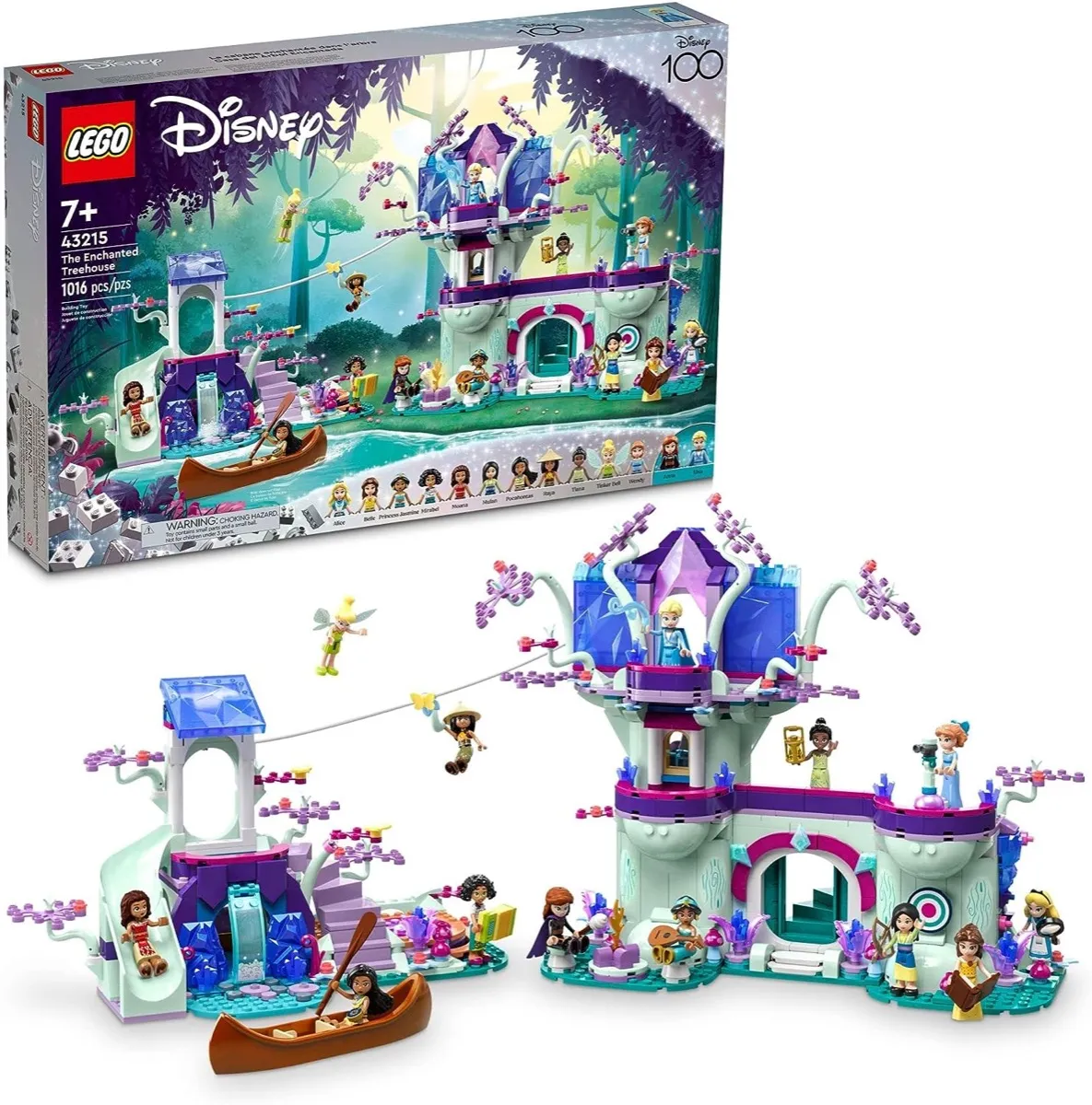 A magical LEGO treehouse toy featuring miniatures of all the Disney Princesses