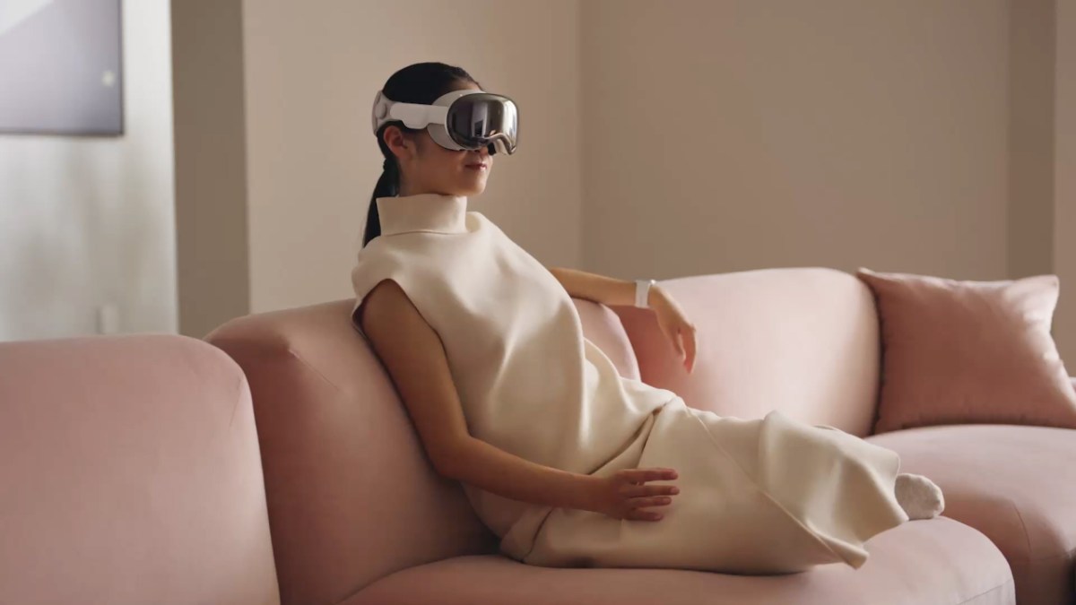 Apple Vision Pro headset, demonstrated by Apple