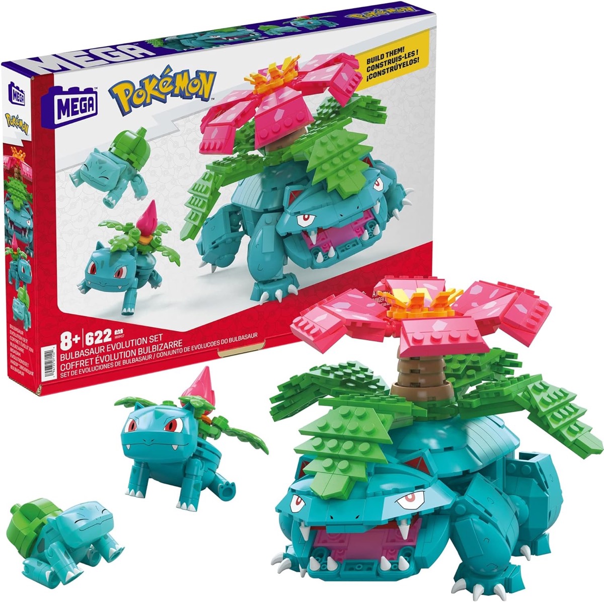 A MEGA model of a Bublasaur Evolution Building Set from "Pokemon"