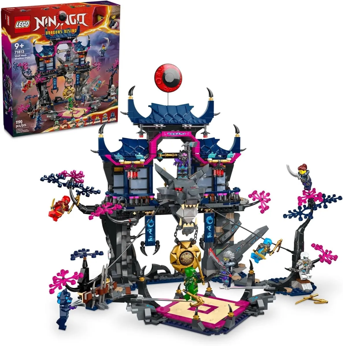 A LEGO model of the Wolf Mask Shadow Dojo from "Ninjago"